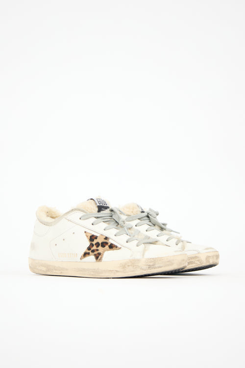 Golden Goose Leather & Shearling Superstar Sneaker