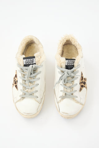 Golden Goose Leather & Shearling Superstar Sneaker