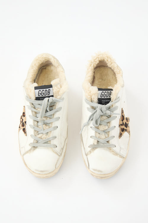 Golden Goose Leather & Shearling Superstar Sneaker
