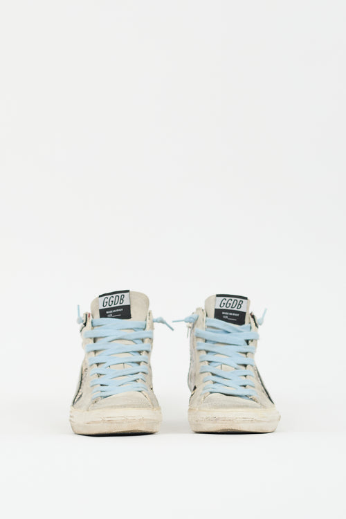 Golden Goose Beige & Multi Suede & Embossed Leather Sneaker