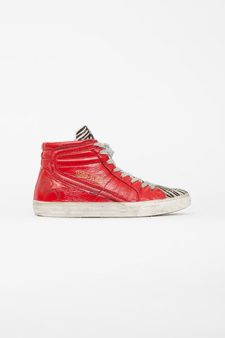 Red Printed Slide Sneaker