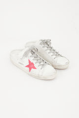 Golden Goose White & Pink Leather Sabot Sneaker Mule