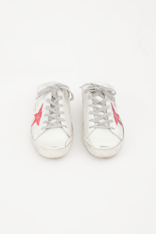 Golden Goose White & Pink Leather Sabot Sneaker Mule