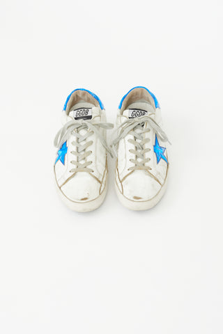Golden Goose White & Blue Vinyl Superstar Sneaker