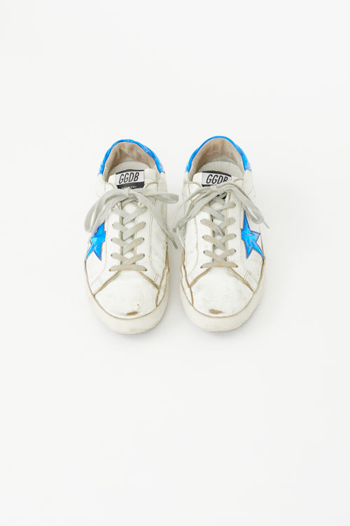 Golden Goose White & Blue Vinyl Superstar Sneaker
