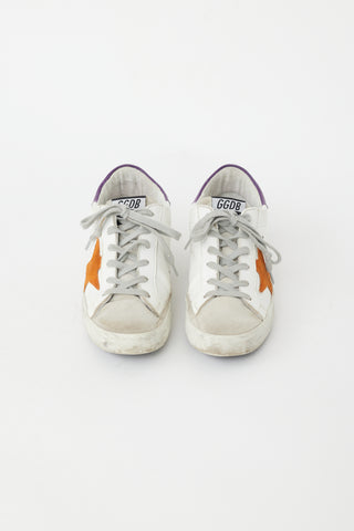 Golden Goose White & Multi Superstar Sneaker
