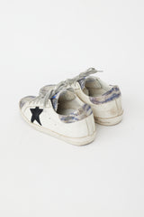 Golden Goose White & Navy Sequin Superstar Sneaker