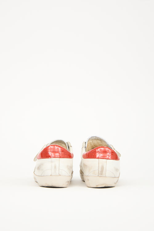 Golden Goose White & Silver Leather Glitter Old School Sneaker