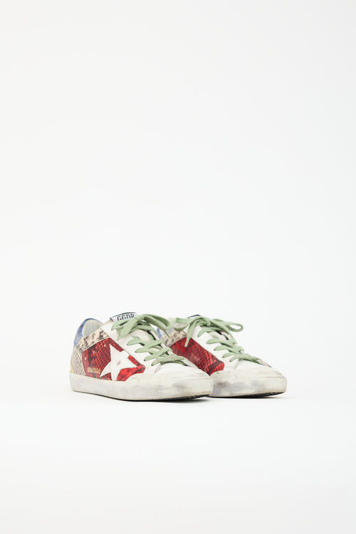 Golden Goose Embossed Leather Super Star Sneaker