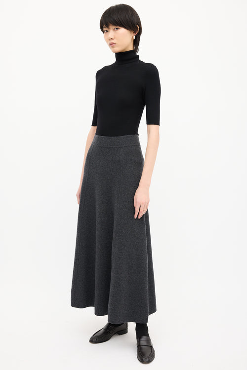 Goop Grey Wool A-Line Skirt