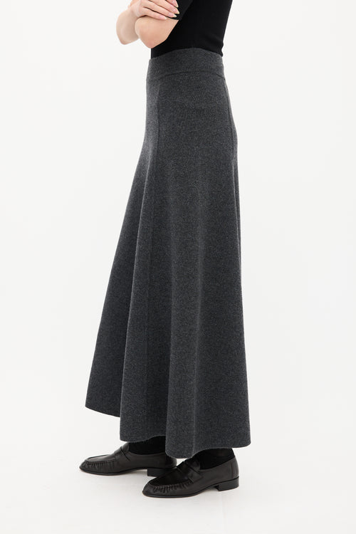 Goop Grey Wool A-Line Skirt