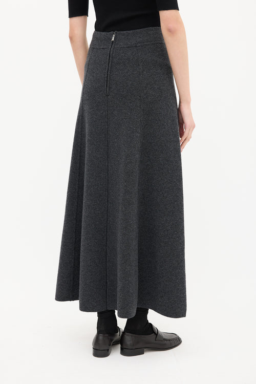 Goop Grey Wool A-Line Skirt