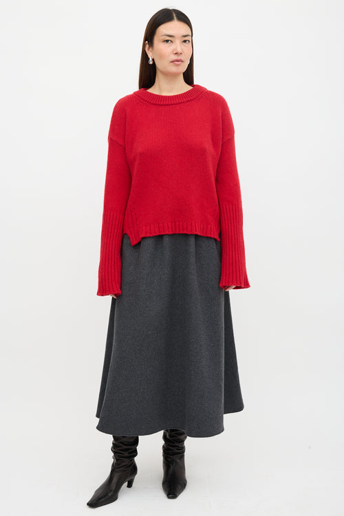 Goop Wool Long Cuff Crew Sweater