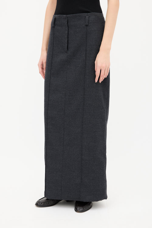 Goop Dark Grey Long Trouser Skirt