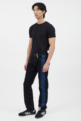 Gosha Rubchinskiy X Levis Black & Blue Patchwork Jeans