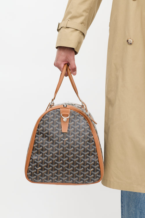 Goyard Black & Brown Goyardine Monogram Boston 50 Duffle Bag