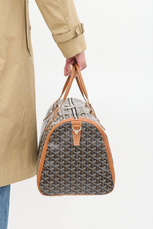 Goyard Black & Brown Goyardine Monogram Boston 50 Duffle Bag