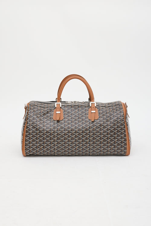 Goyard Black & Brown Goyardine Monogram Boston 50 Duffle Bag