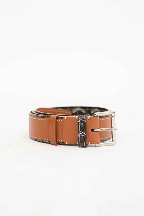 Goyard Leather & Goyardine Florida Belt