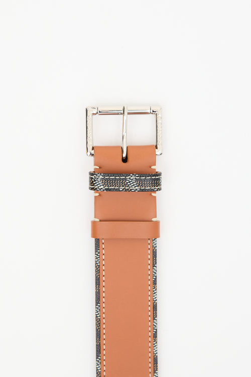 Goyard Leather & Goyardine Florida Belt