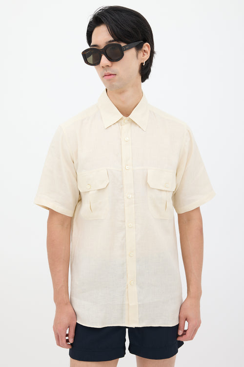 Gran Sasso Cream Linen Shirt