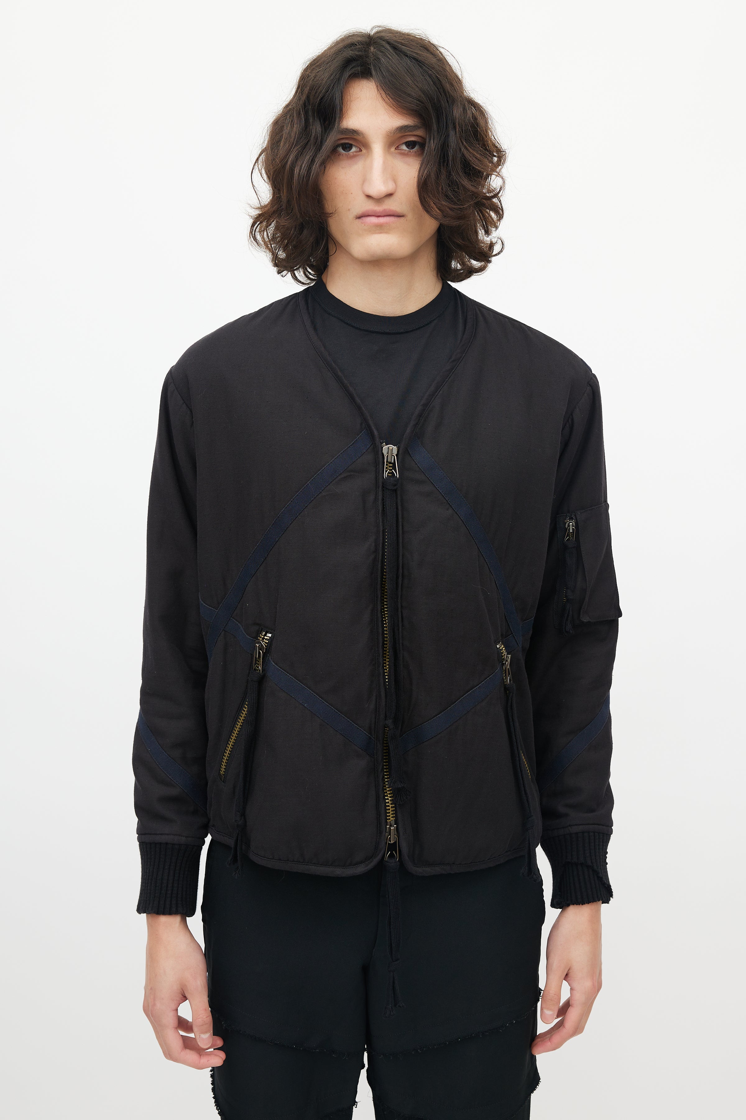 Greg Lauren // Black Panelled Bomber Jacket – VSP Consignment