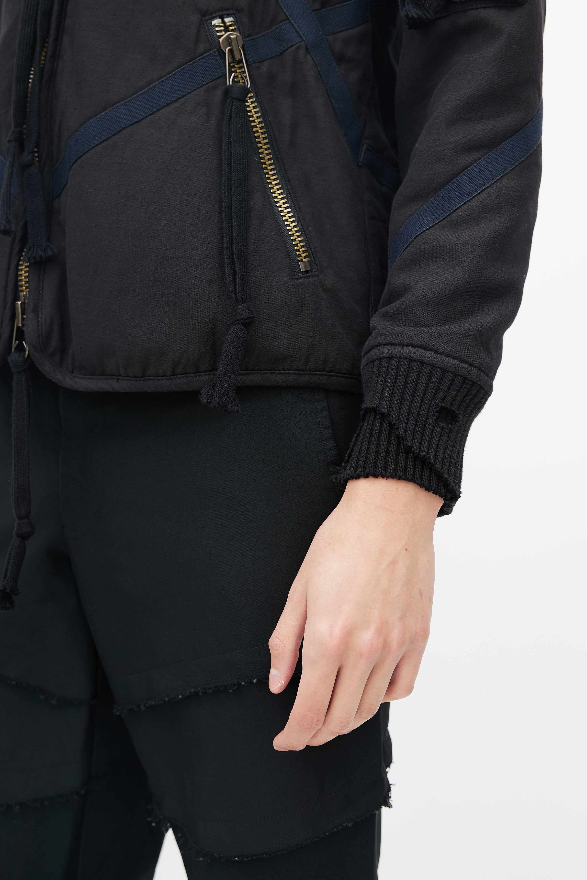 Greg Lauren // Black Panelled Bomber Jacket – VSP Consignment