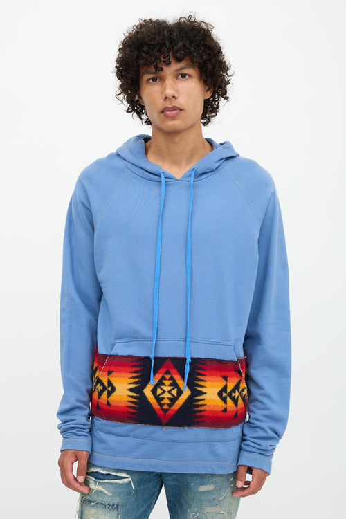 Greg Lauren Patterned Panel Hoodie