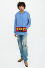 Greg Lauren Patterned Panel Hoodie