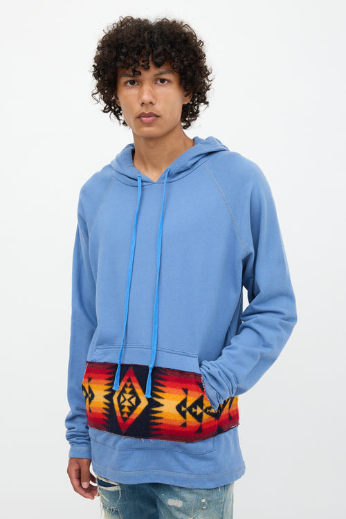 Greg Lauren Patterned Panel Hoodie