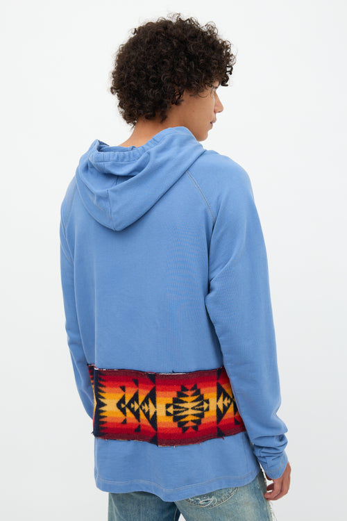 Greg Lauren Patterned Panel Hoodie