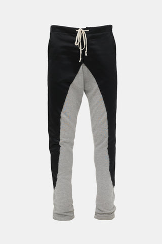 Greg Lauren Satin & Jersey Striped Sweatpant