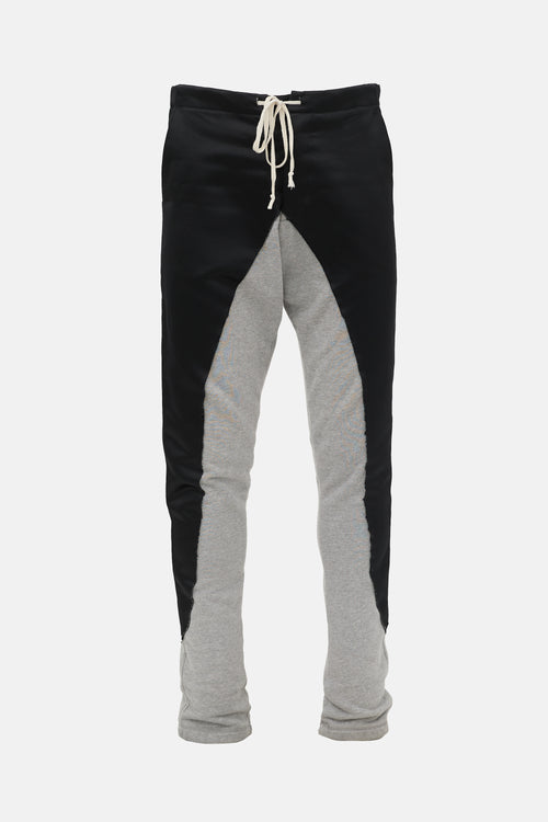 Greg Lauren Satin & Jersey Striped Sweatpant