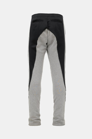 Greg Lauren Satin & Jersey Striped Sweatpant