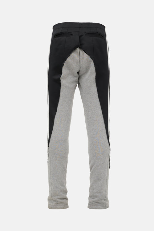 Greg Lauren Satin & Jersey Striped Sweatpant