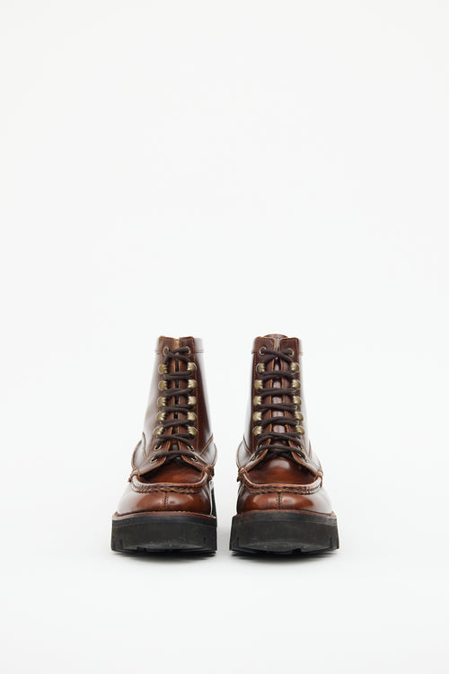 Brown Leather Nanette Hiker Boot