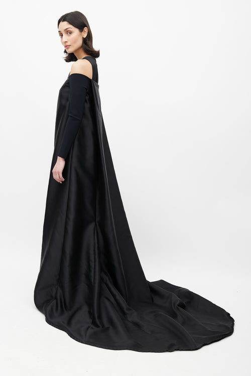 Greta Constantine Black Off Shoulder Cape