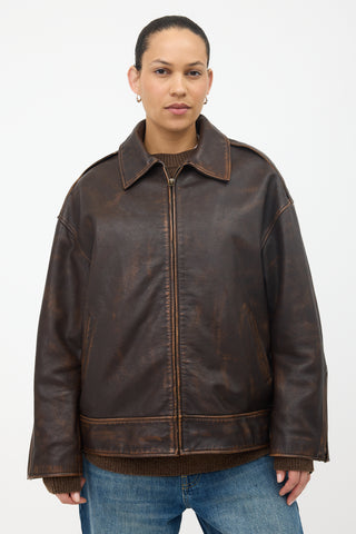 Grlfrnd Distressed Leather Alek Jacket