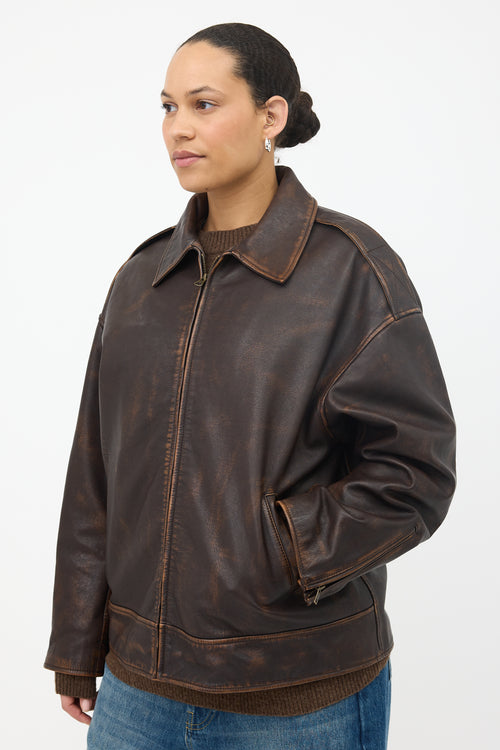 Grlfrnd Distressed Leather Alek Jacket