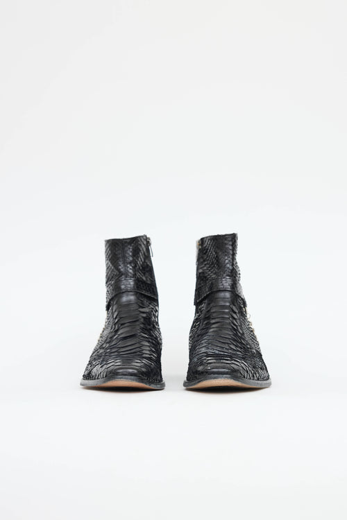 Guardi Exotic Leather Harness Boot