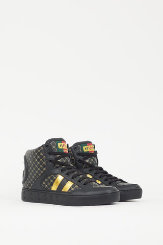 Gucci X Dapper Dan Black & Gold GG High Top Sneaker
