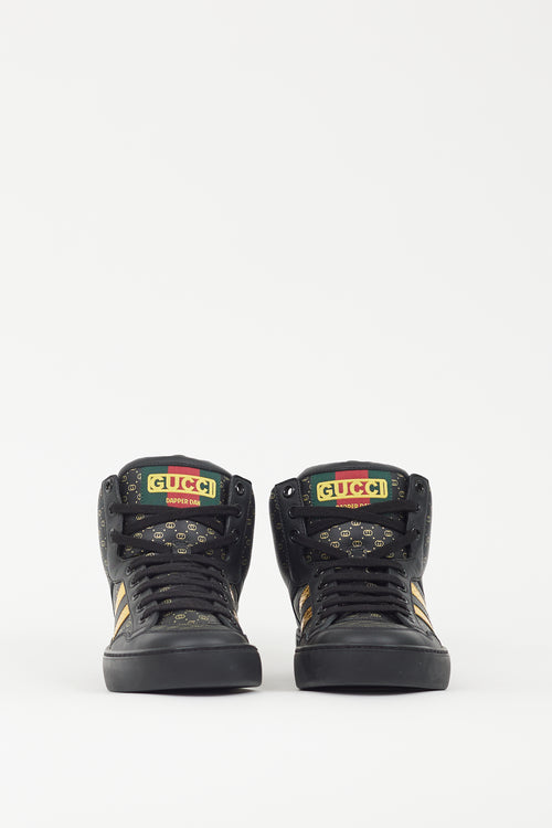 Gucci X Dapper Dan Black & Gold GG High Top Sneaker