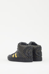 Gucci X Dapper Dan Black & Gold GG High Top Sneaker