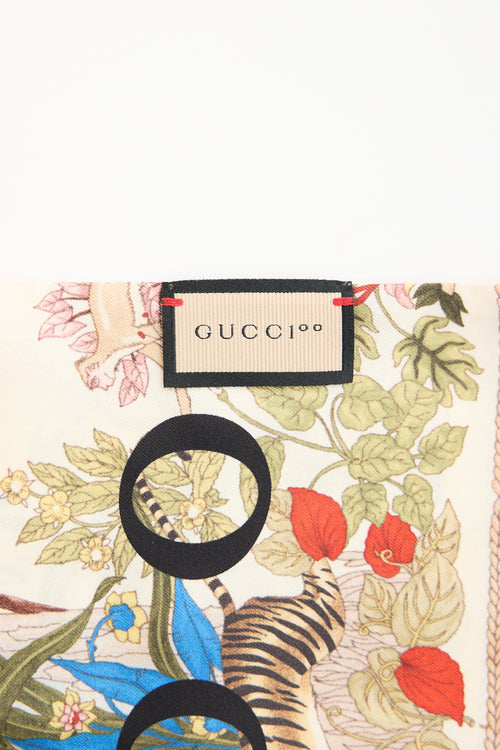 Gucci 100 Floral GG Scarf