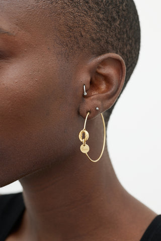 Gucci 18K Gold Bamboo Hoop Earrings