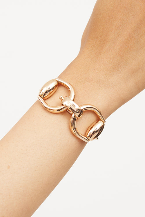 Gucci 18K Rose Gold Horsebit Bracelet