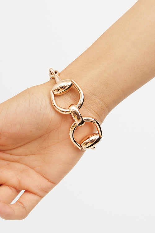 Gucci 18K Rose Gold Horsebit Bracelet