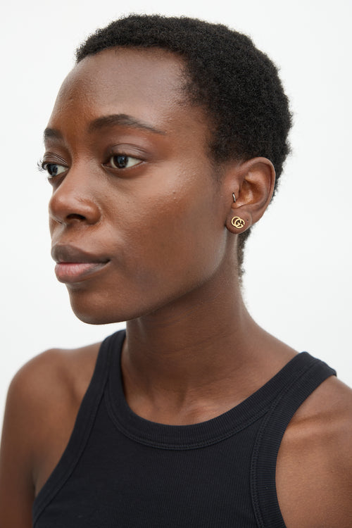 Gucci 18K Gold GG Stud Earrings