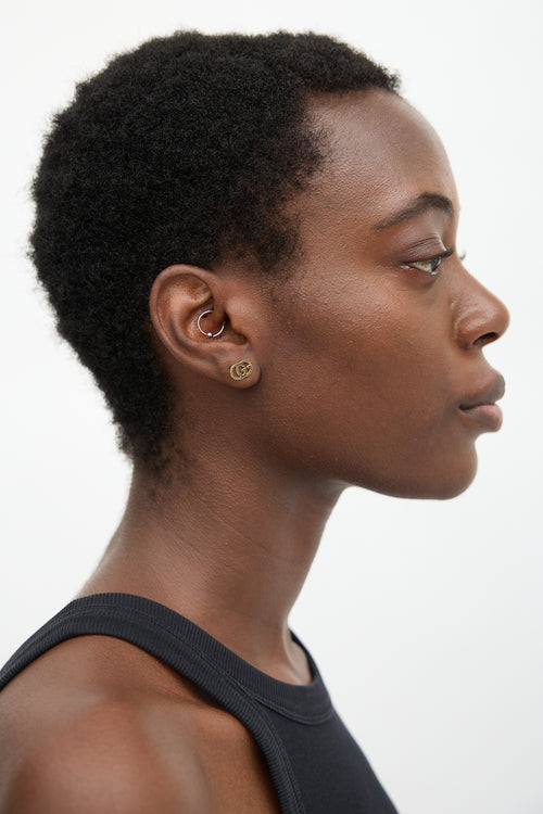 Gucci 18K Gold GG Stud Earrings