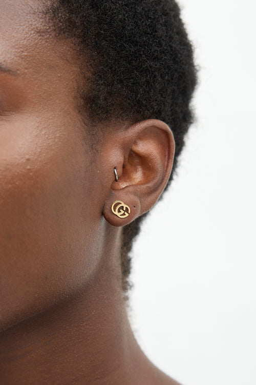 Gucci 18K Gold GG Stud Earrings
